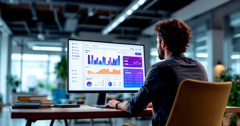 man-is-working-computer-with-graph-screen