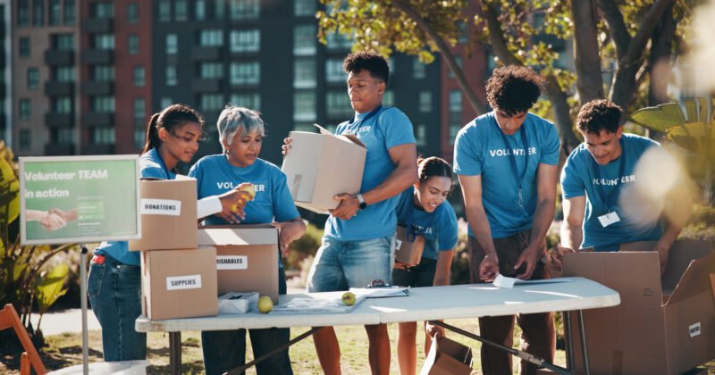 outdoor-food-drive-group-volunteers-with-help-goals-donations-charity-event-park-non-profit-happy-ngo-people-field-nature-community-service-project-collaboration